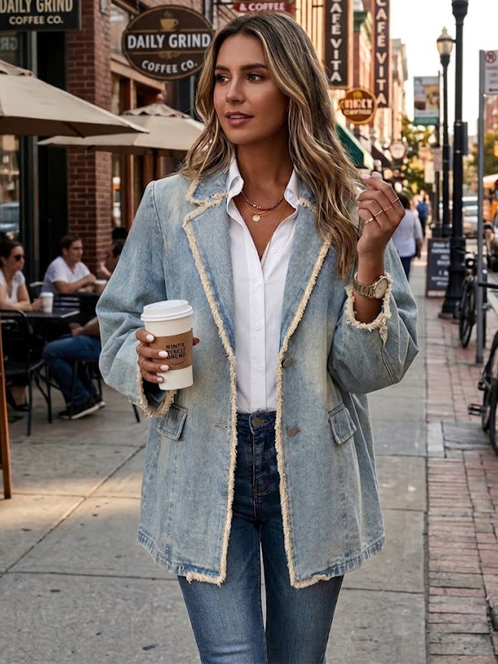 Hannah | Oversize Vintage Style Jacket with Raw Edges