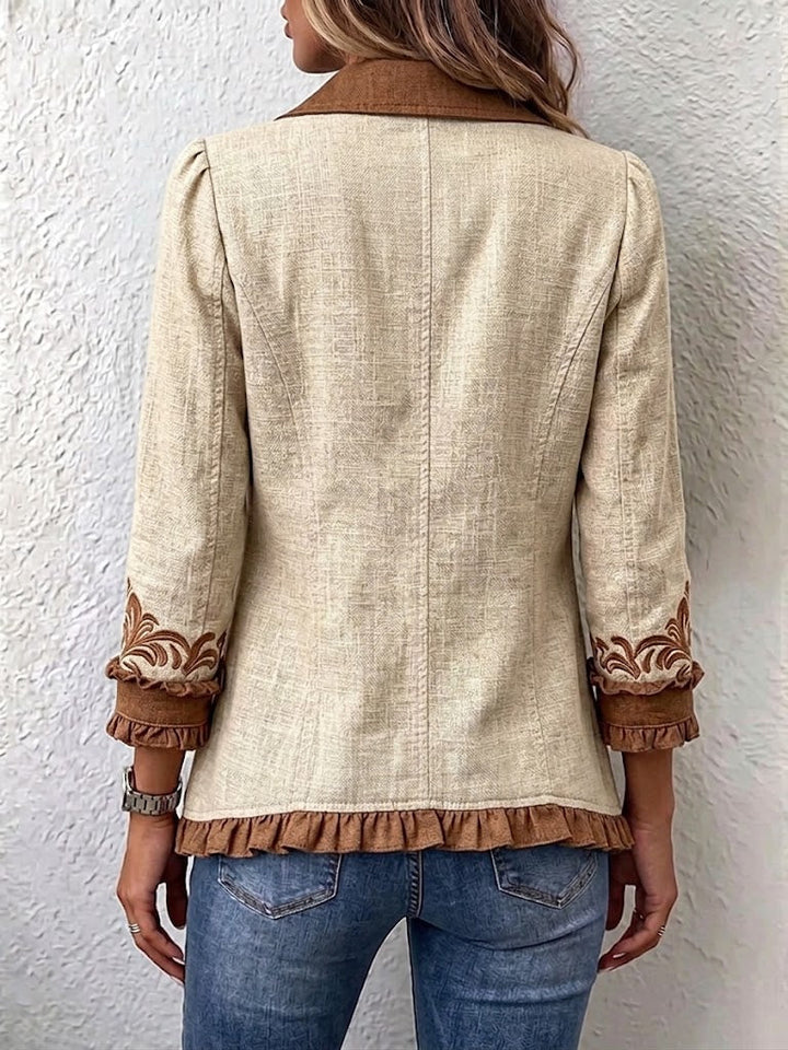 Scarlett | Vintage Bohemian Floral Jacket with Ruffles
