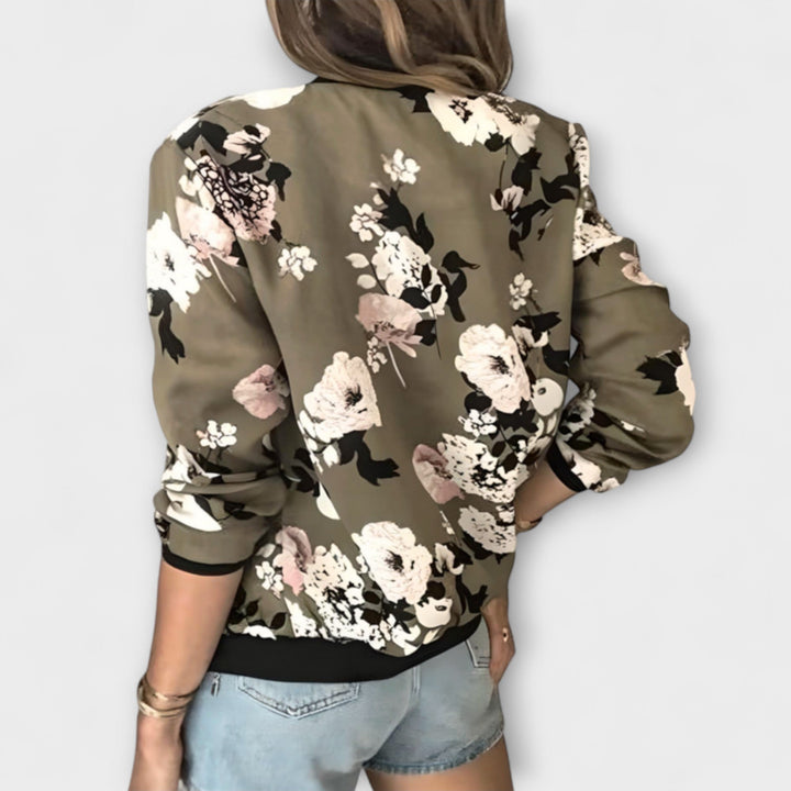 Andreia - Elegant bomber jacket with a floral pattern