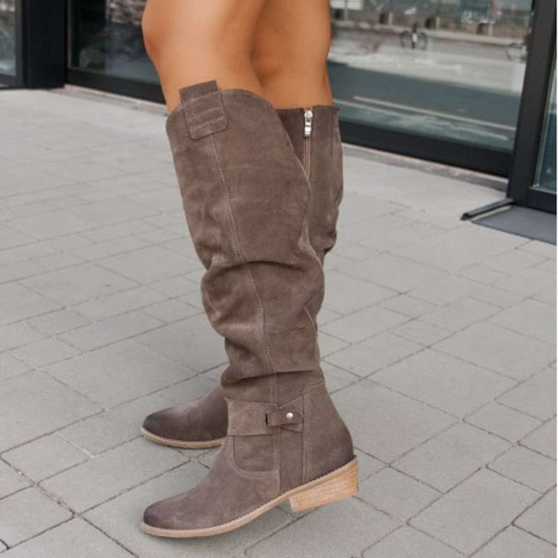 Suede Look Knee Boots