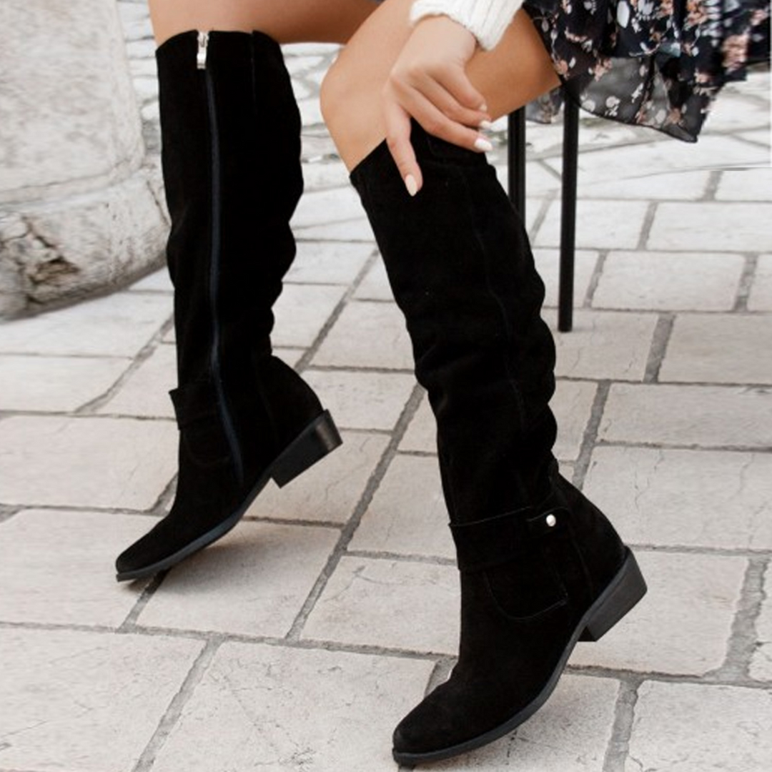 Suede Look Knee Boots