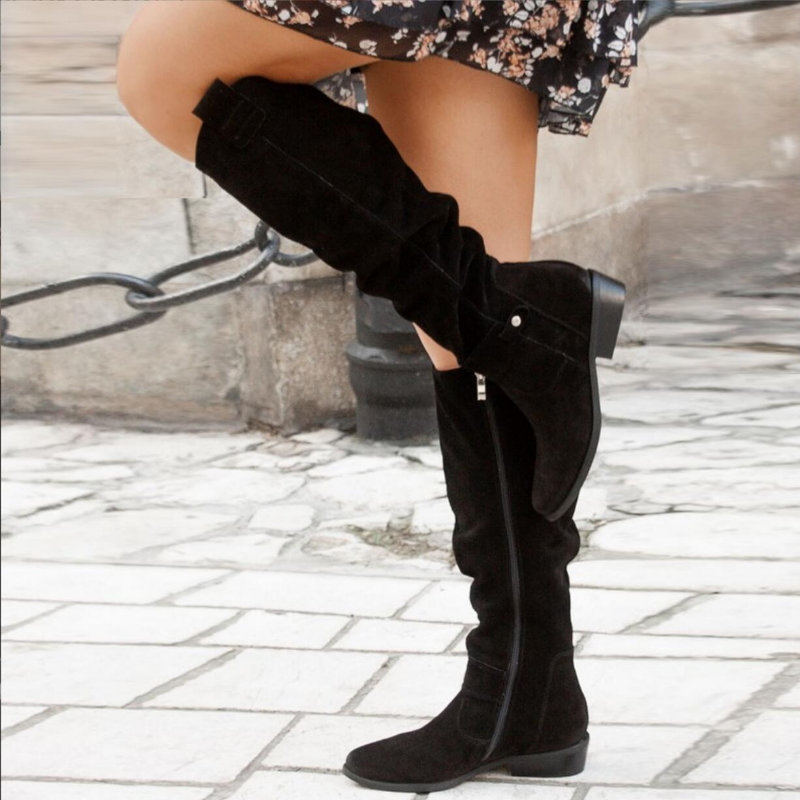 Suede Look Knee Boots
