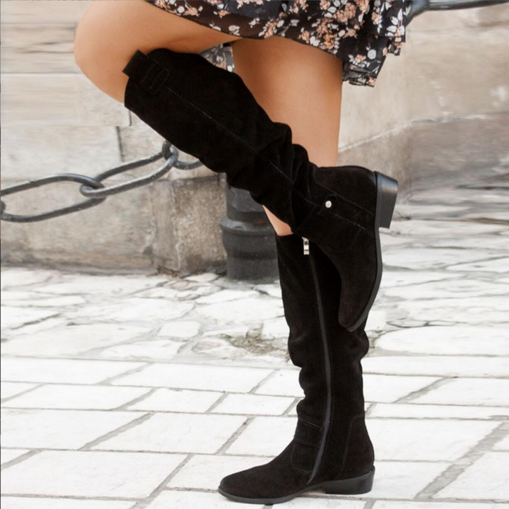 Suede Look Knee Boots