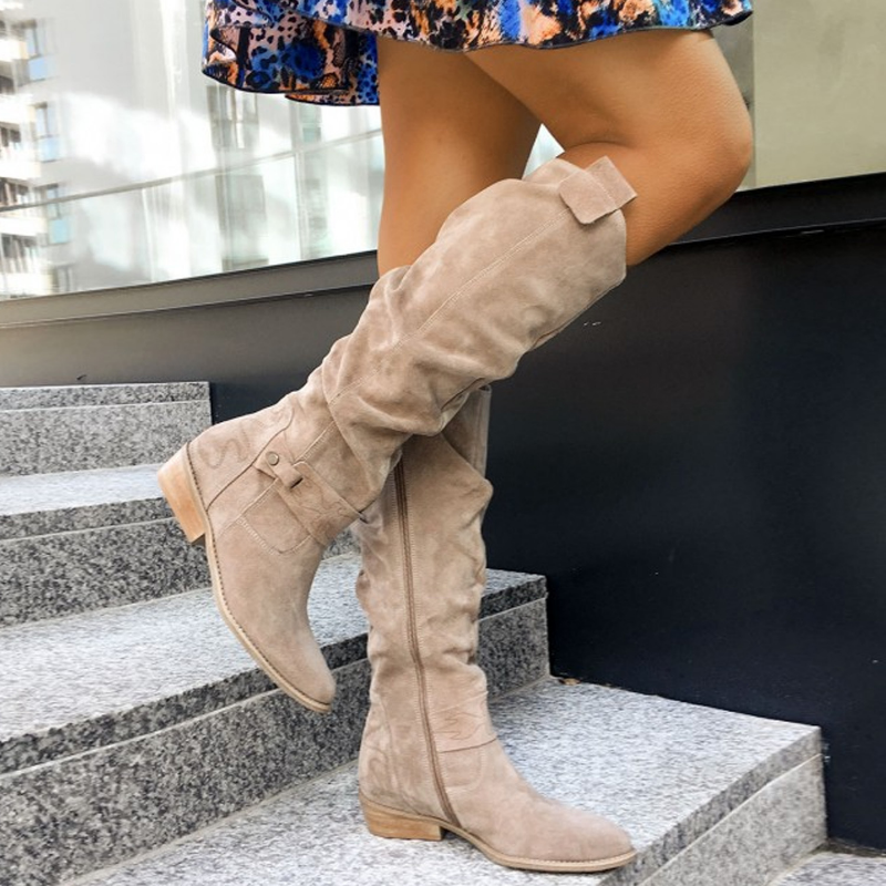 Suede Look Knee Boots