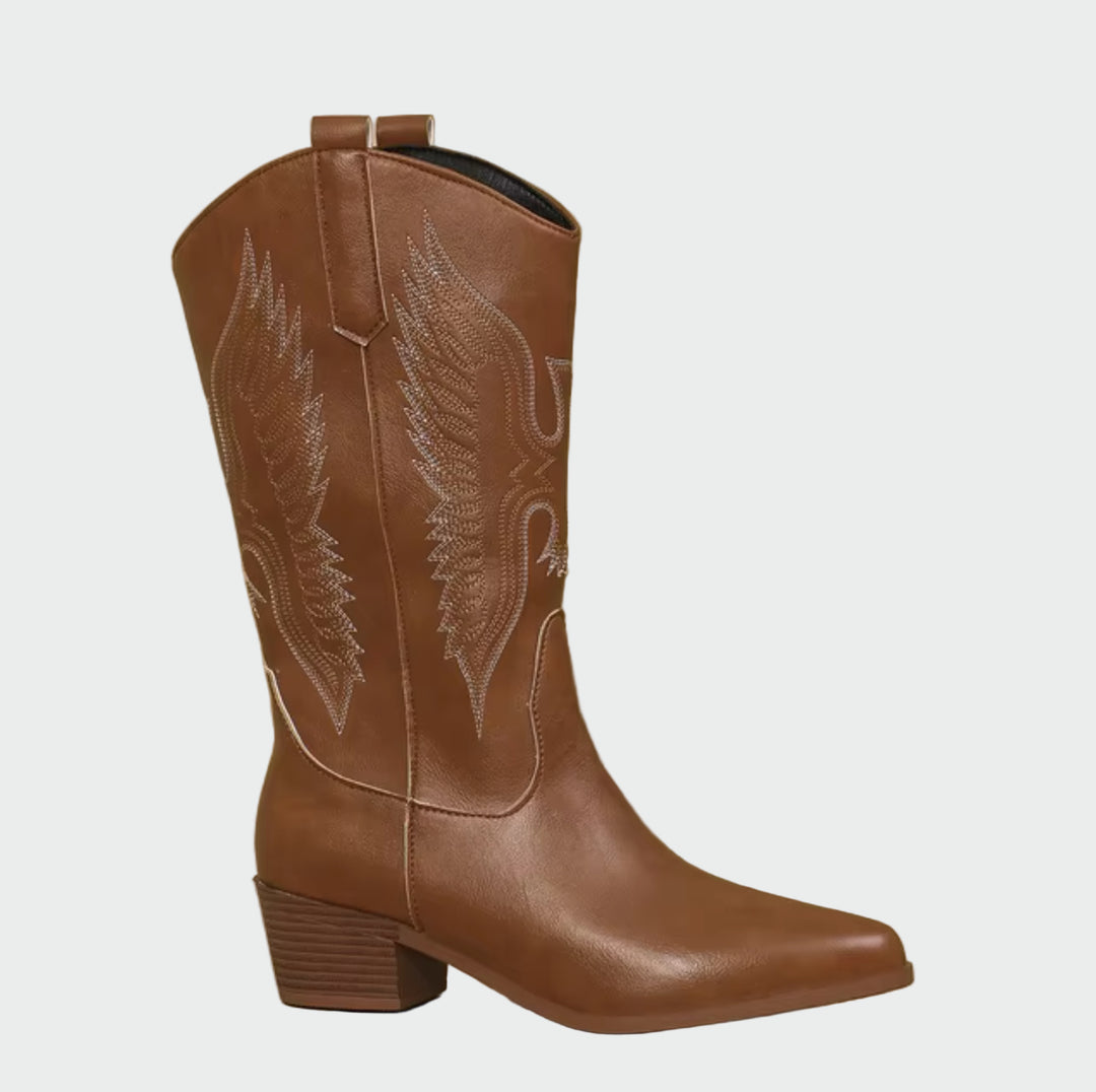 Elena - Leather Western Cowboy Boots