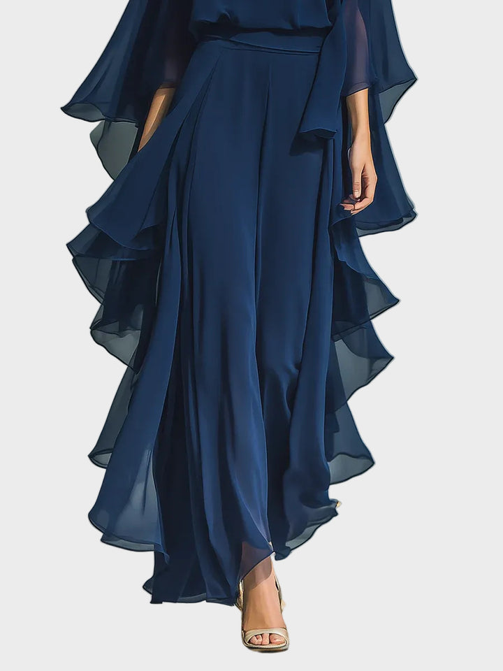 Aurora - Elegant Chiffon Set with Ruffles