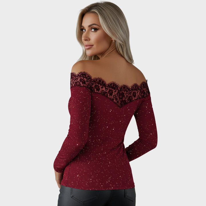 Stella – Elegant lace blouse with a star pattern