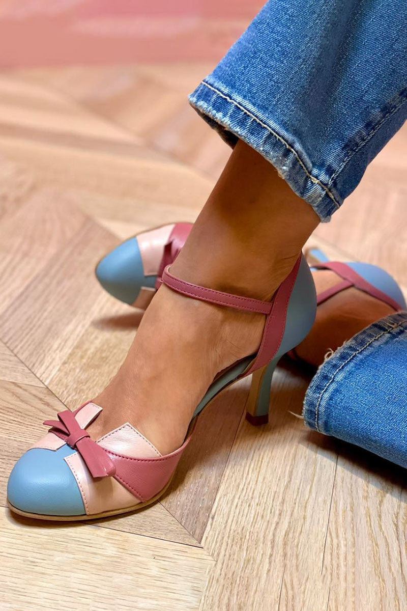 Bellarosa - Colourful sandals with knots and straps, with a round toe