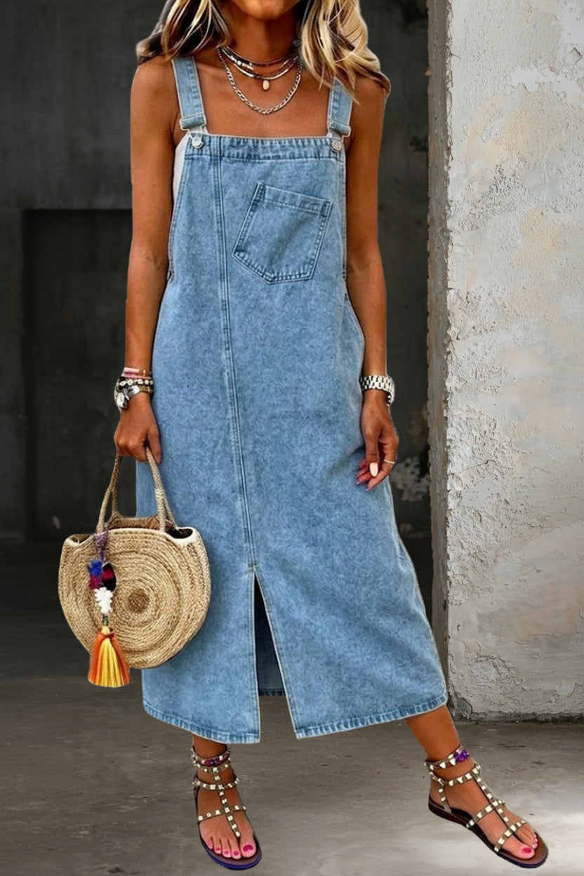 Stefania - Casual Denim Slip Dress
