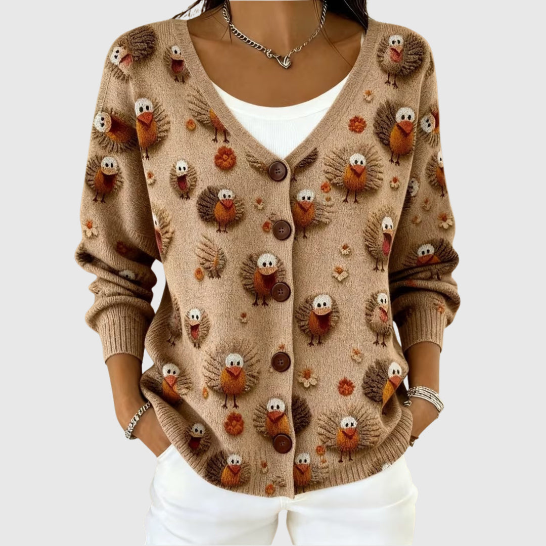 Comfortable knit cardigan sweater with buttons
