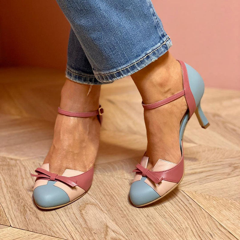 Bellarosa - Colourful sandals with knots and straps, with a round toe