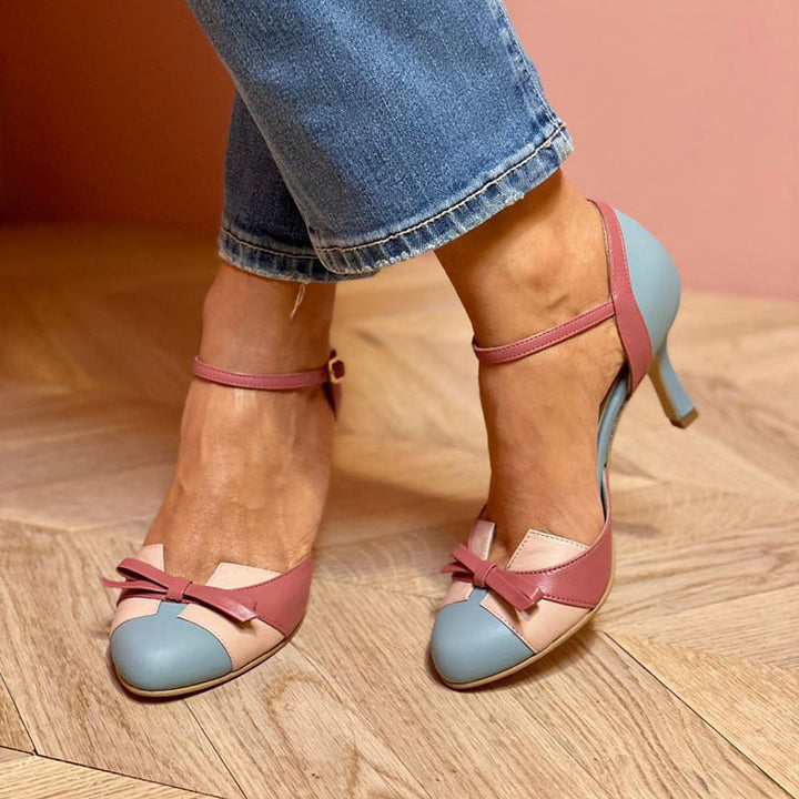 Bellarosa - Colourful sandals with knots and straps, with a round toe