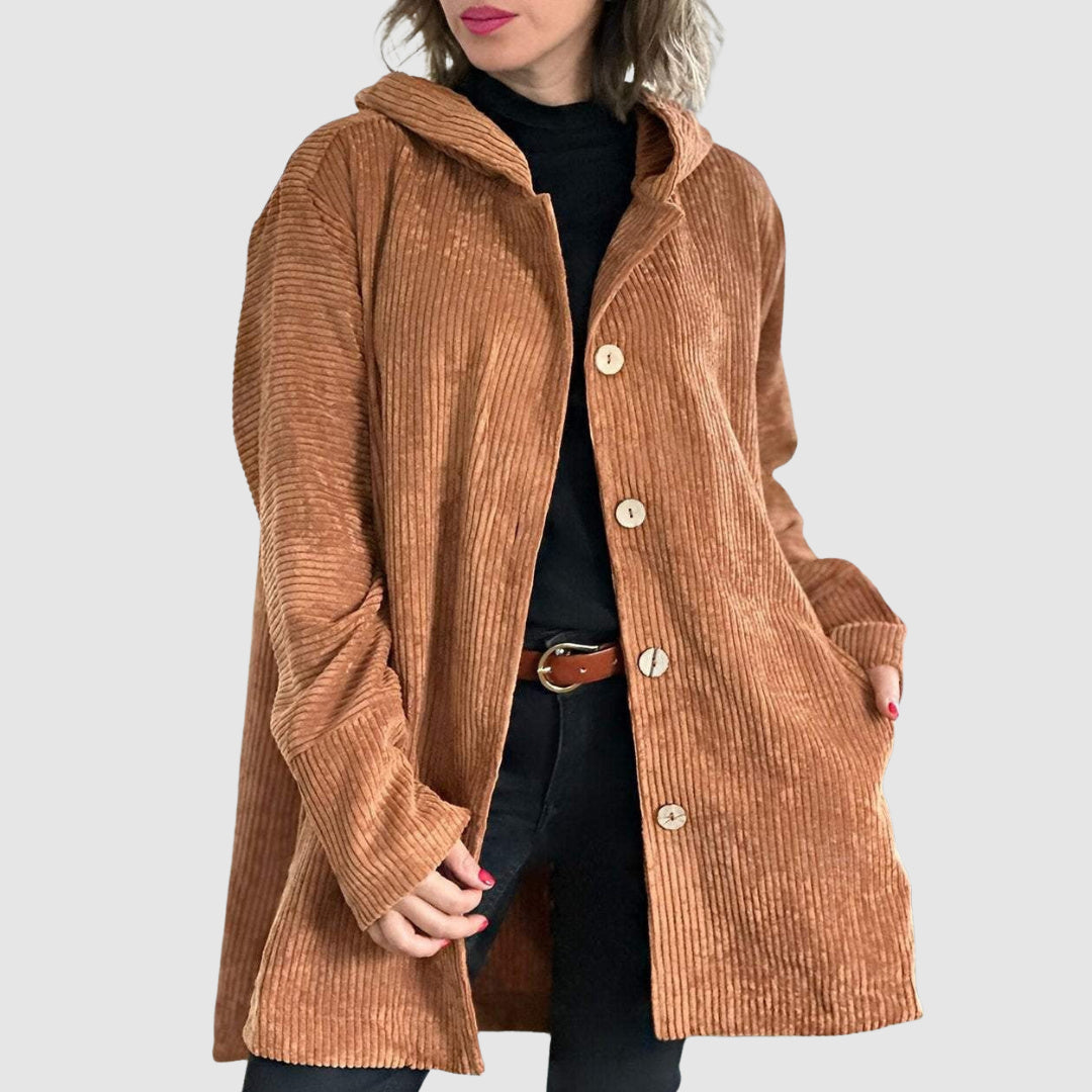Stella - Comfortable velvet jacket with a hood