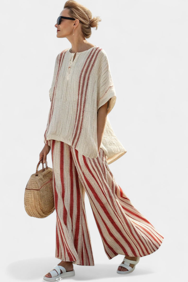 Vanessa - Elegant Set with Red Stripes