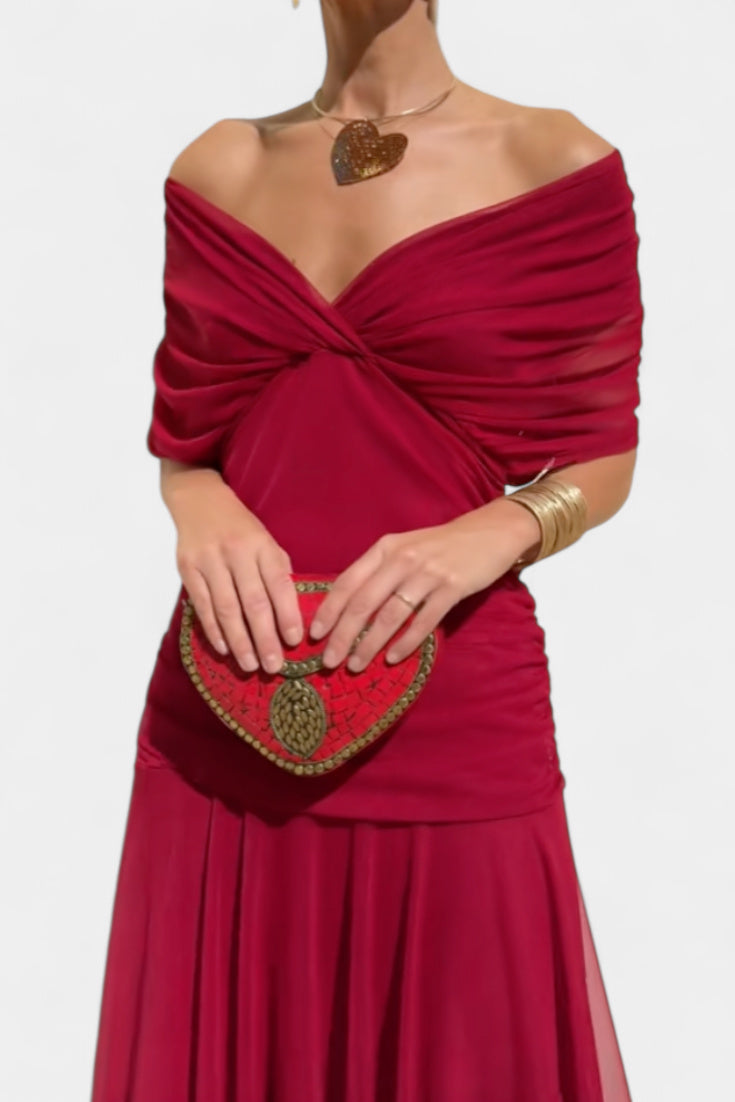 Magda - Long floral dress with a V-neck
