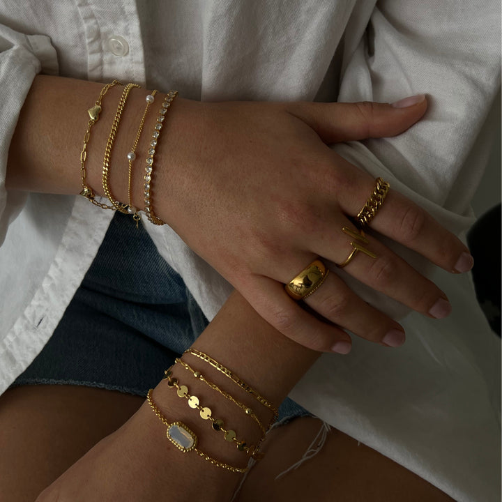 Gold bracelet of love and feelings