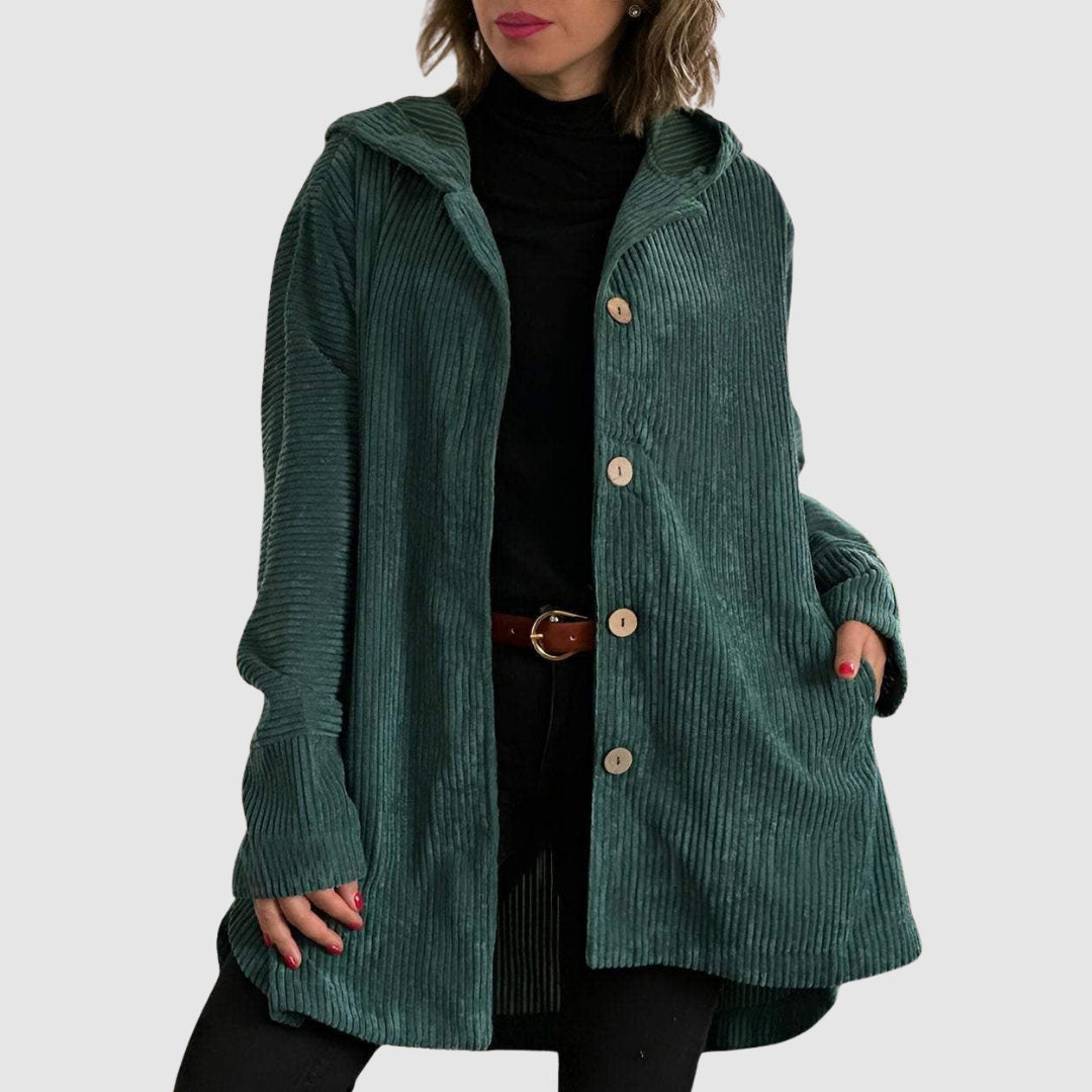 Stella - Comfortable velvet jacket with a hood