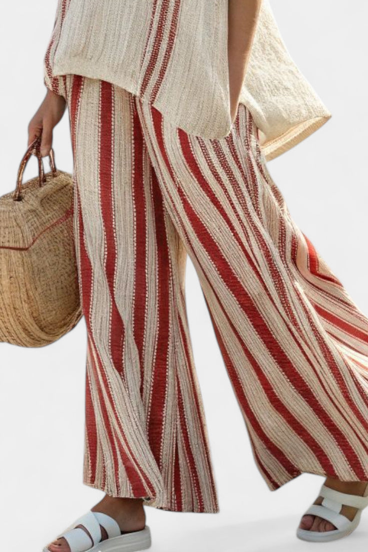 Vanessa - Elegant Set with Red Stripes