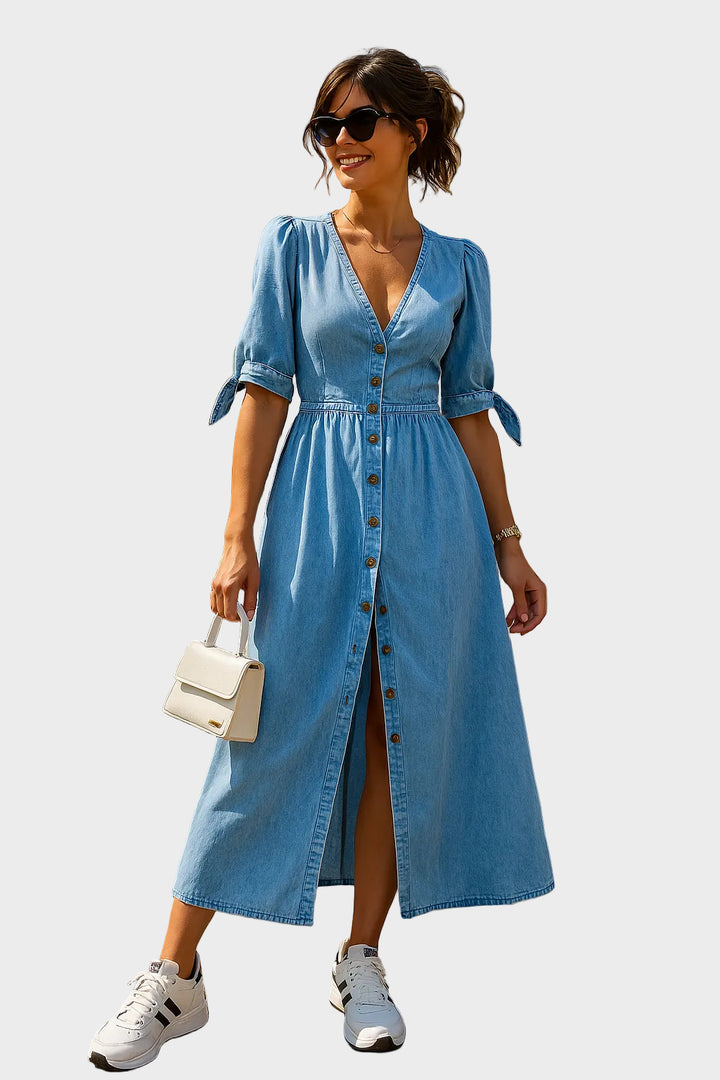 Nina – Shiny denim dress