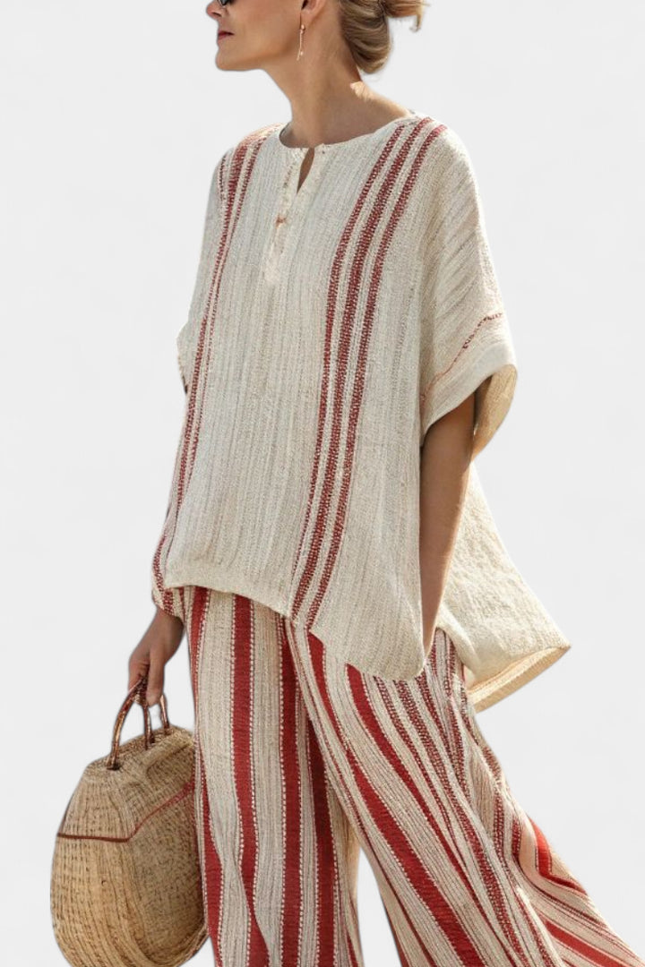 Vanessa - Elegant Set with Red Stripes