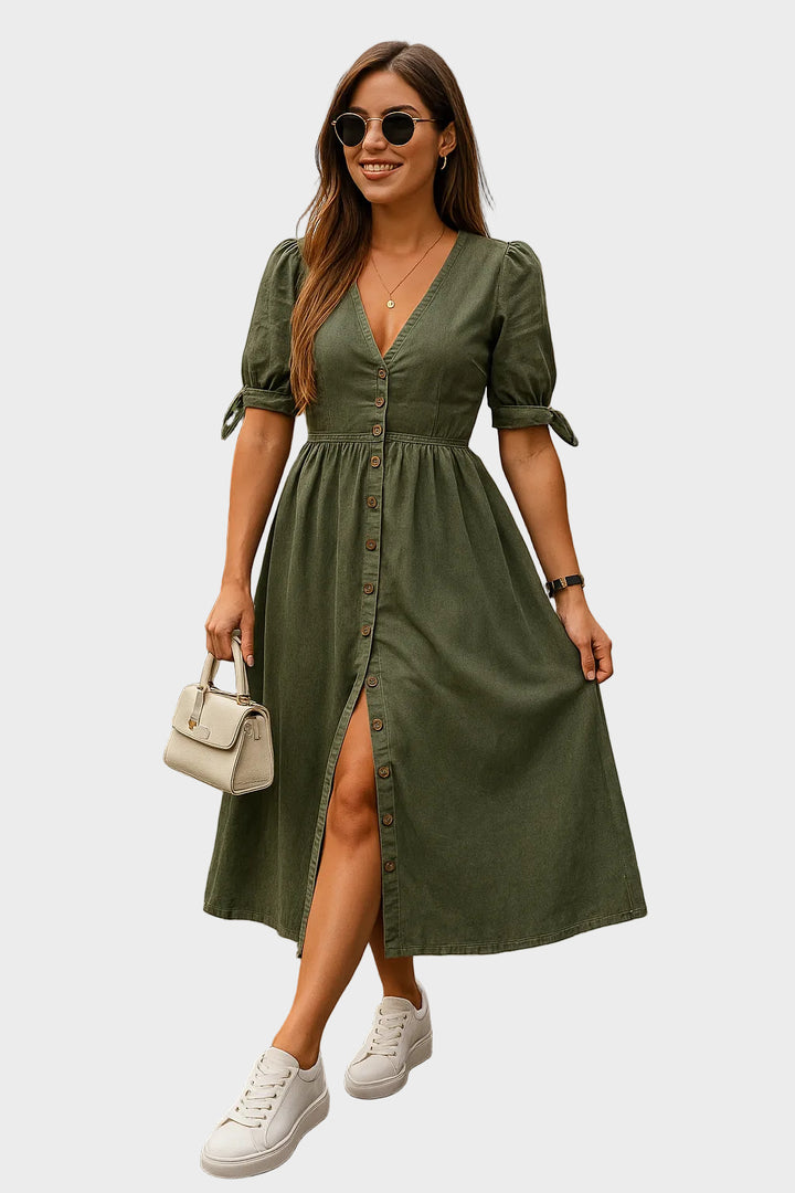 Nina – Shiny denim dress