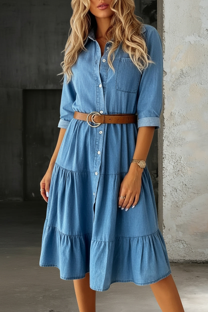 Bernadeta - Elegant Loose Denim Dress