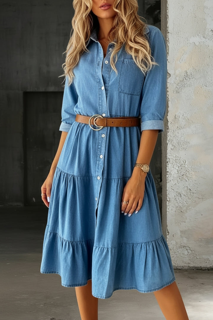 Bernadeta - Elegant Loose Denim Dress