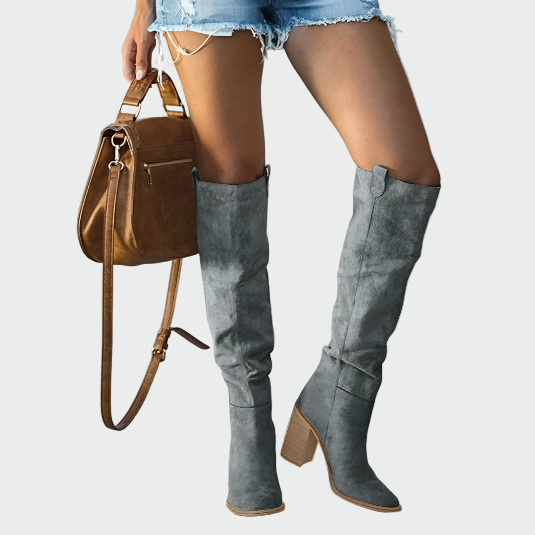 Magdaléna - Leather orthopedic knee-high boots