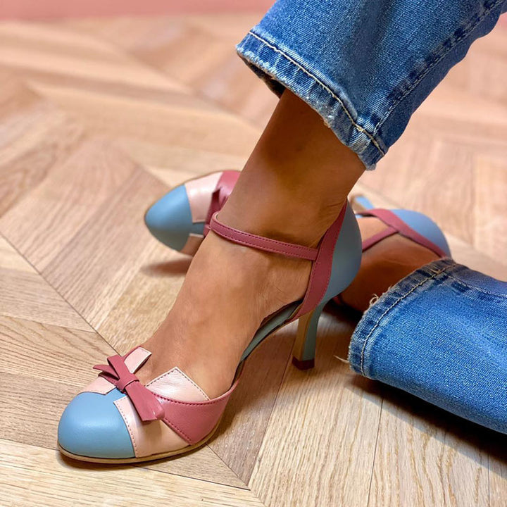 Bellarosa - Colourful sandals with knots and straps, with a round toe