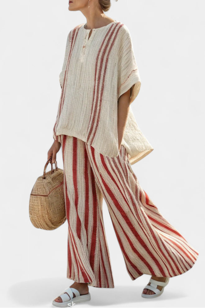 Vanessa - Elegant Set with Red Stripes