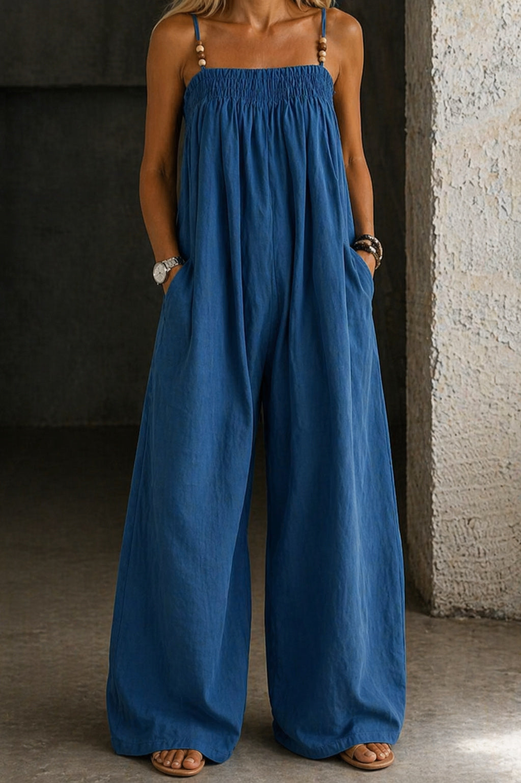 Magdalena - Wide Leg Denim Jumpsuit