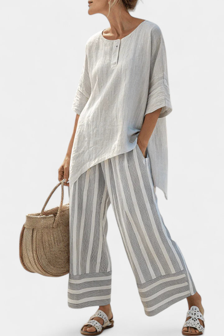 Clarisse - Asymmetric Blouse Set
