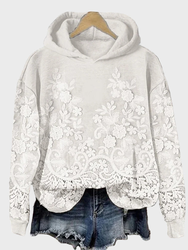 Klára - Classic sweatshirt with a 3D floral pattern