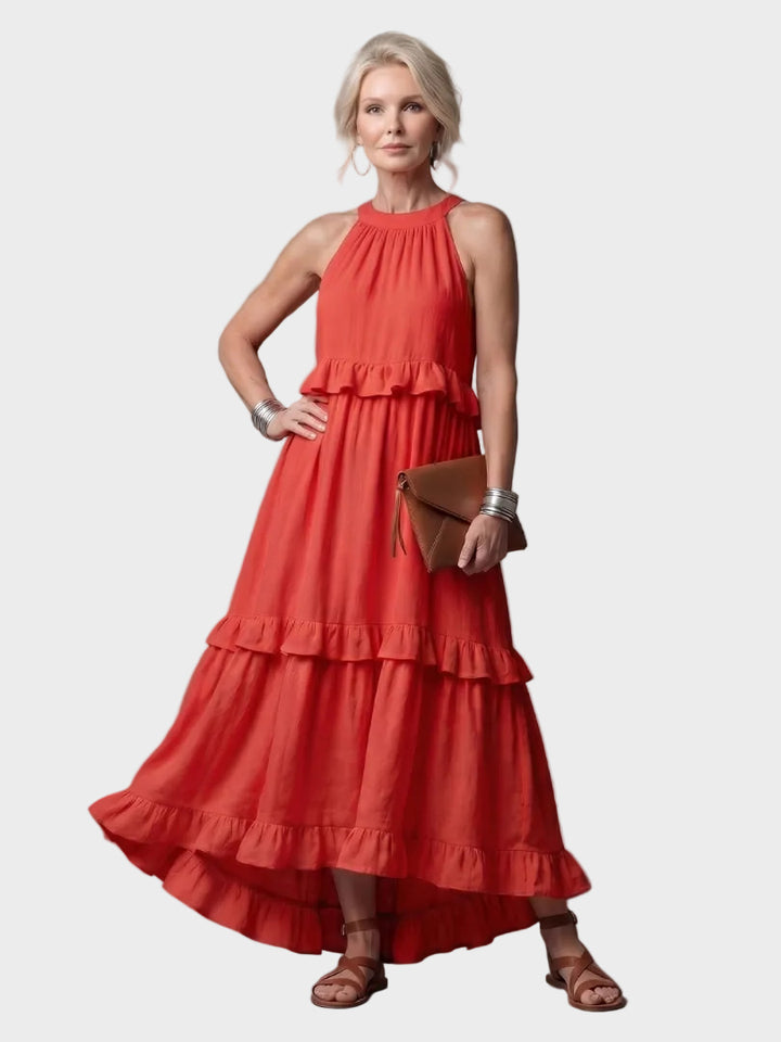 Katia - Maxi dress with halter and ruffles