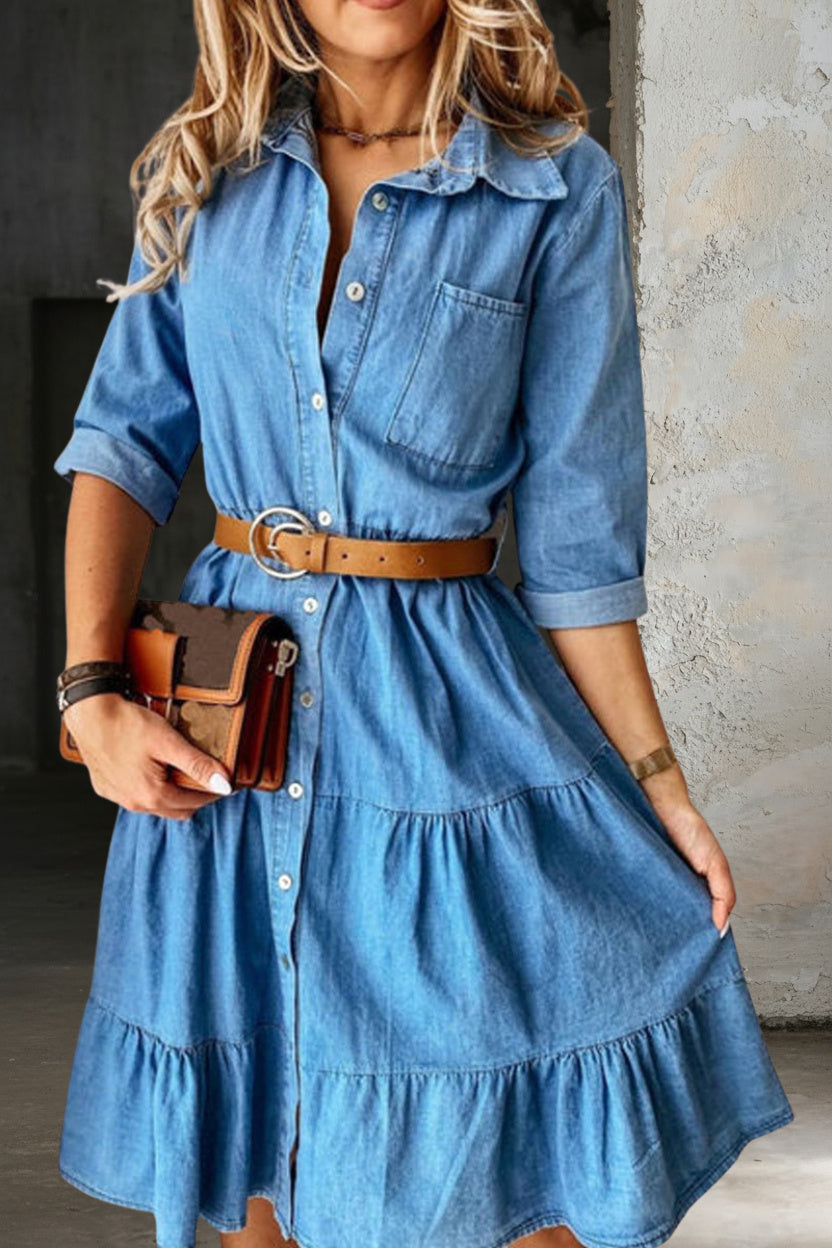 Bernadeta - Elegant Loose Denim Dress