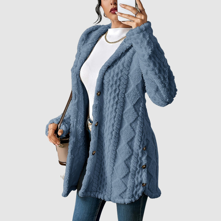 Štěpánka - Plush cardigan with a hood