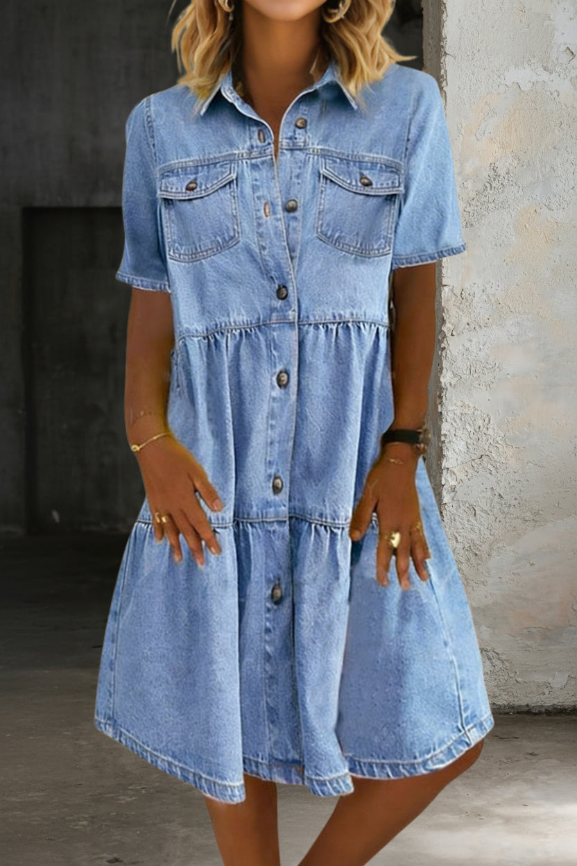 Sabina - Elegant Casual Denim Dress