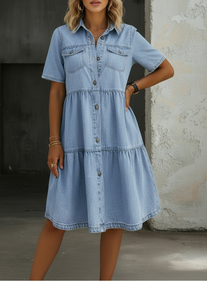 Sabina - Elegant Casual Denim Dress