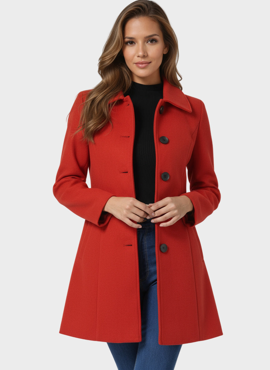 Josephine - Women's winter trench coat with one button
