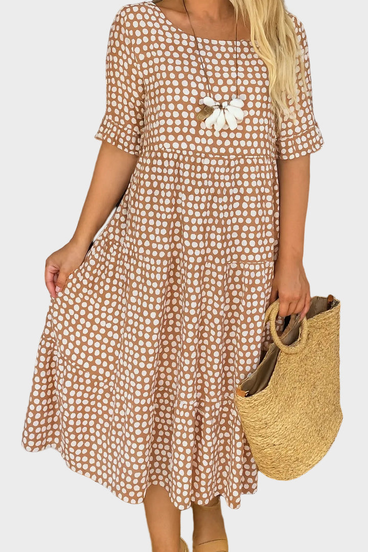 Midi dress with short sleeves