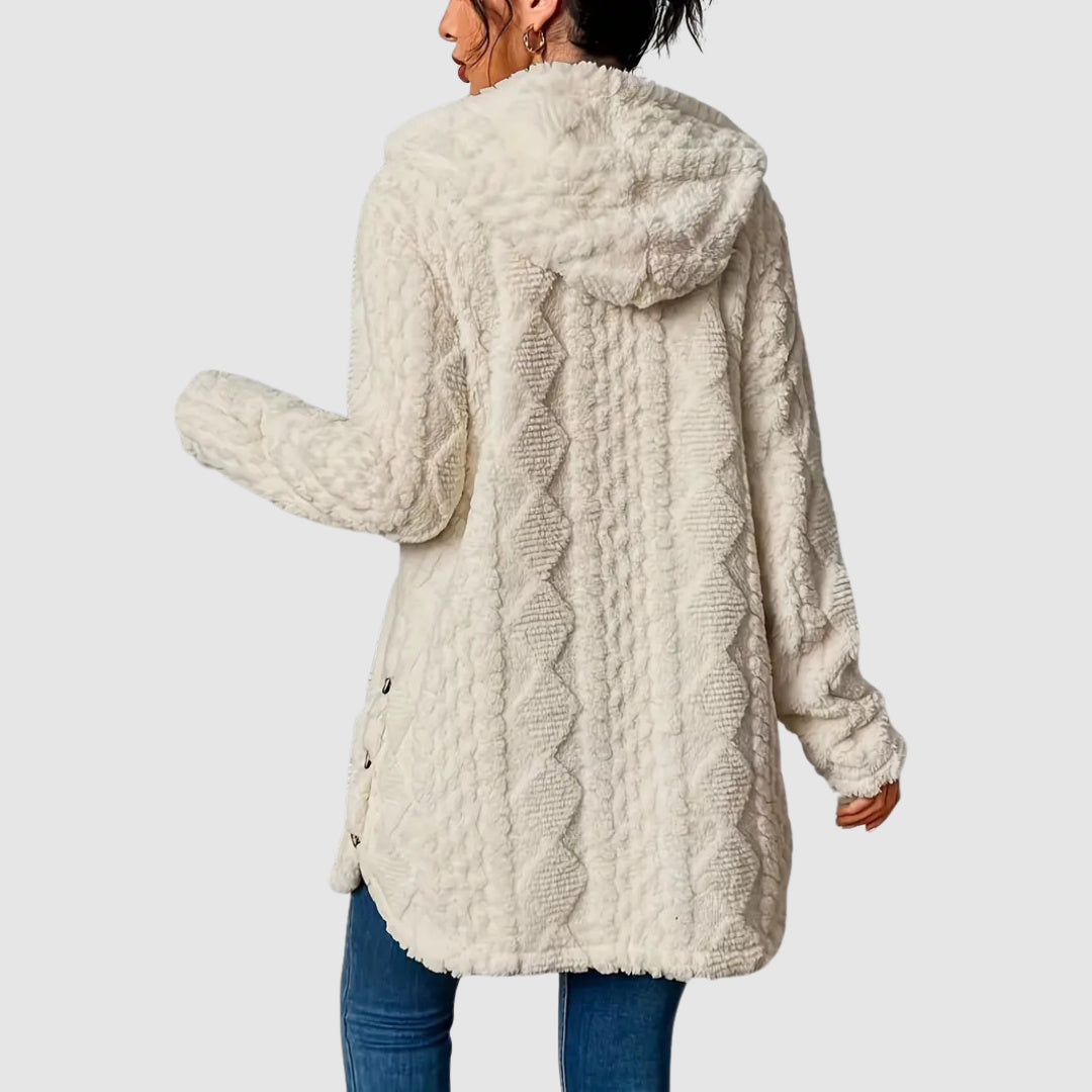 Štěpánka - Plush cardigan with a hood