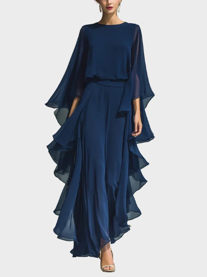 Aurora - Elegant Chiffon Set with Ruffles