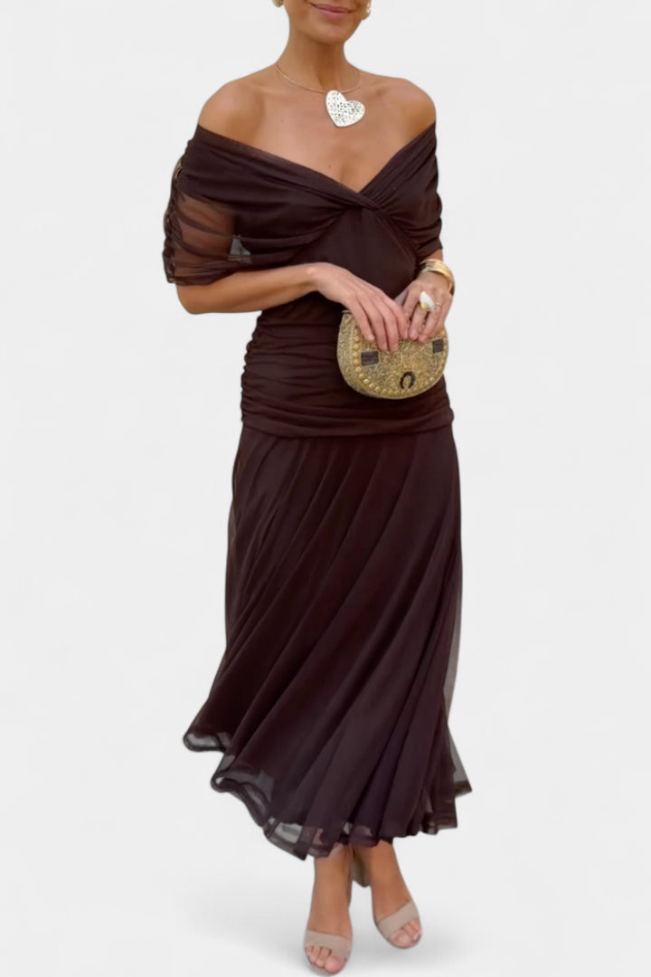 Magda - Long floral dress with a V-neck