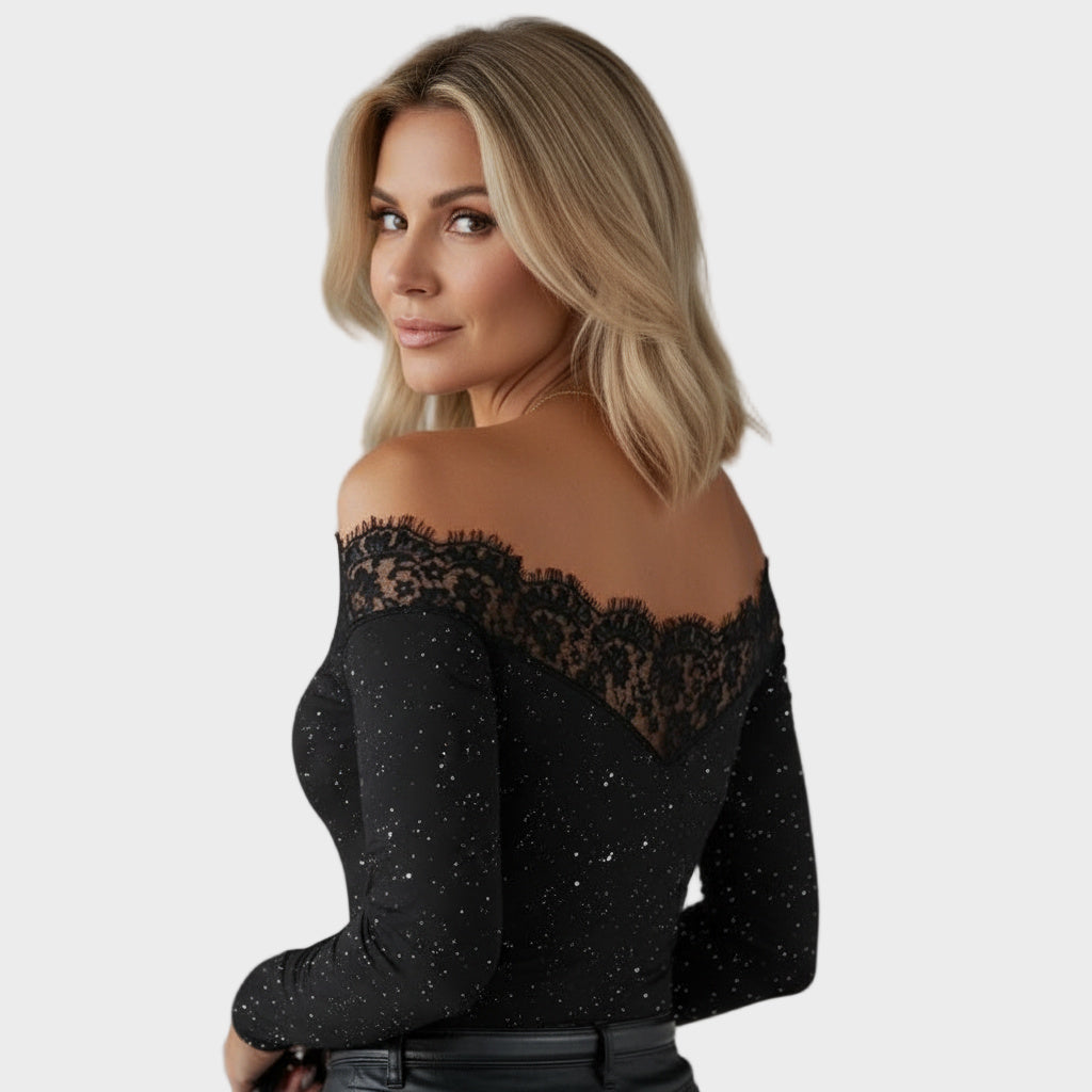 Stella – Elegant lace blouse with a star pattern