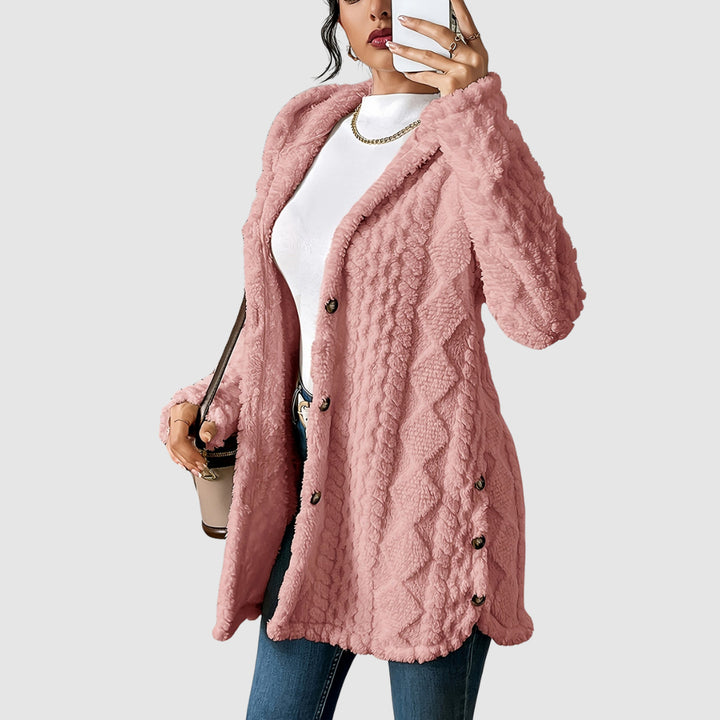 Štěpánka - Plush cardigan with a hood