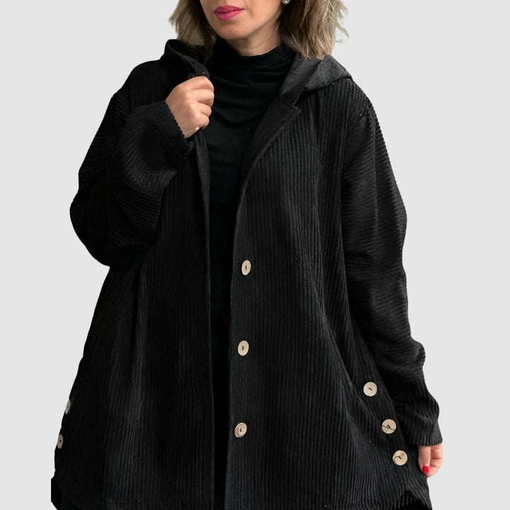 Stella - Comfortable velvet jacket with a hood