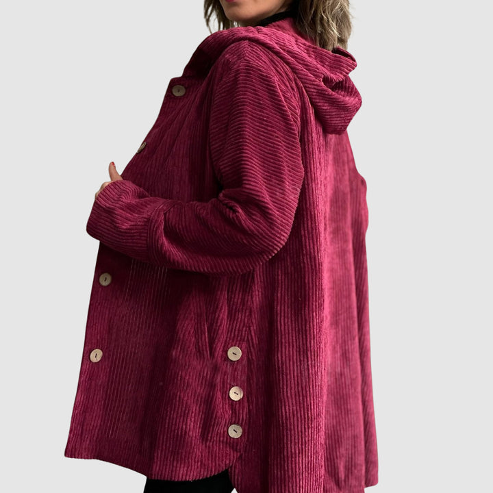 Stella - Comfortable velvet jacket with a hood