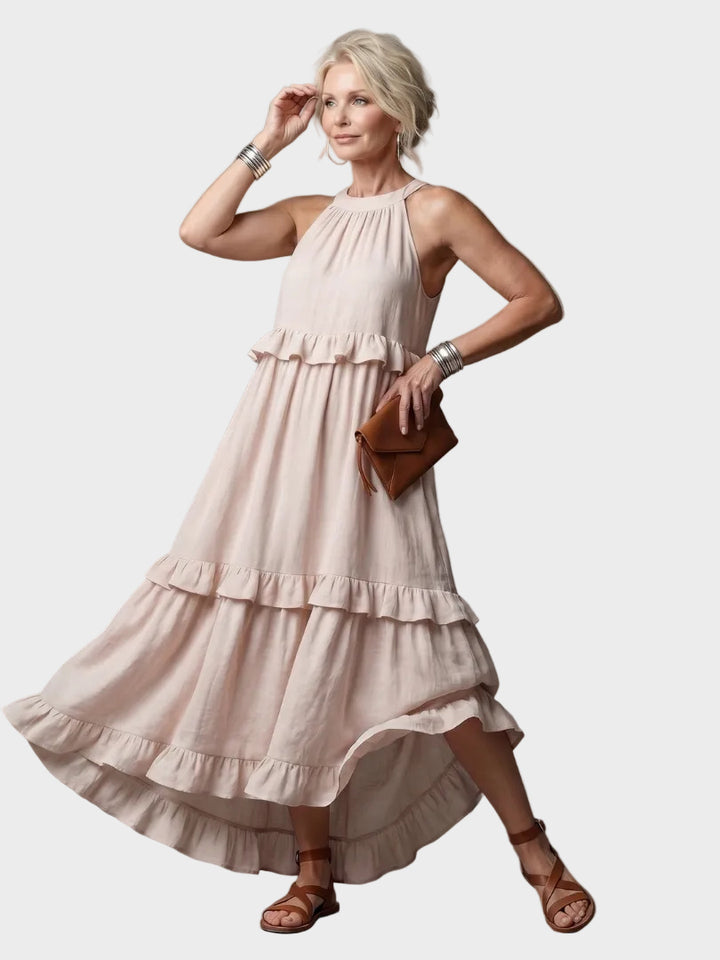 Katia - Maxi dress with halter and ruffles