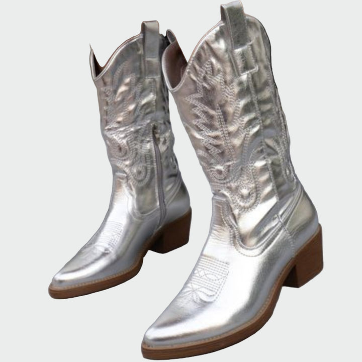 Aneta - Metallic cowboy boots