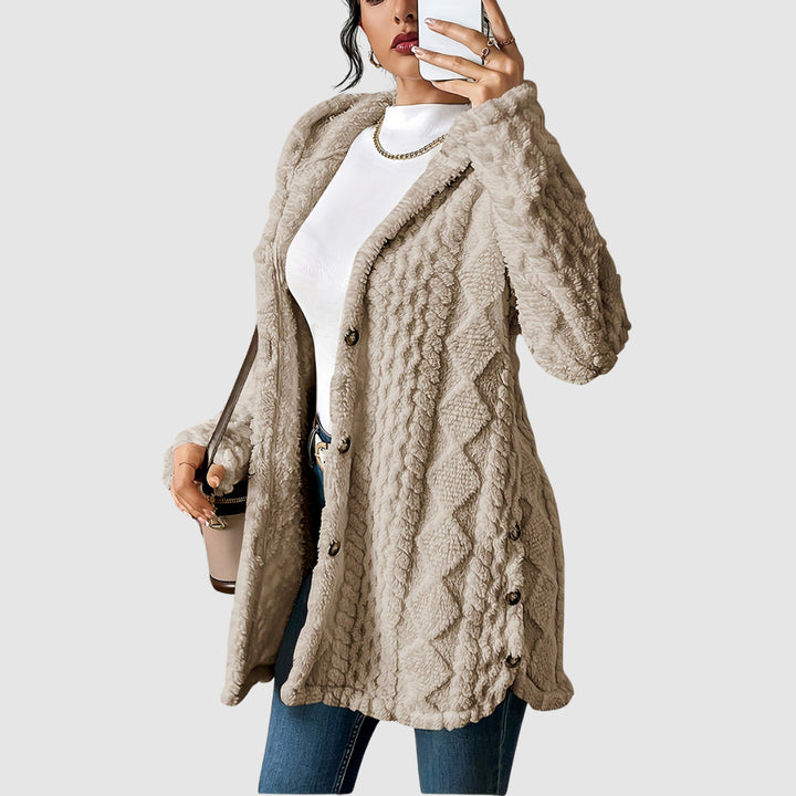 Štěpánka - Plush cardigan with a hood